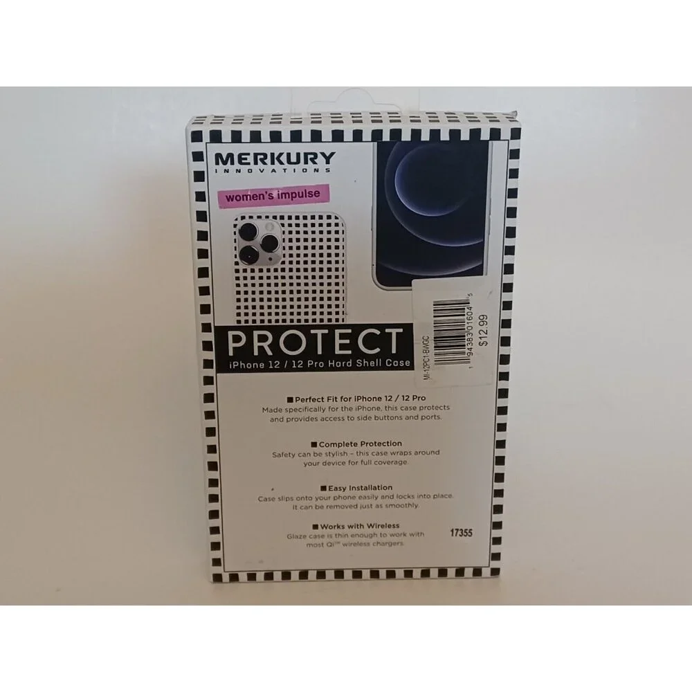 Merkury Innovations Protection Case for iPhone 12 / 12 Pro - Black/White